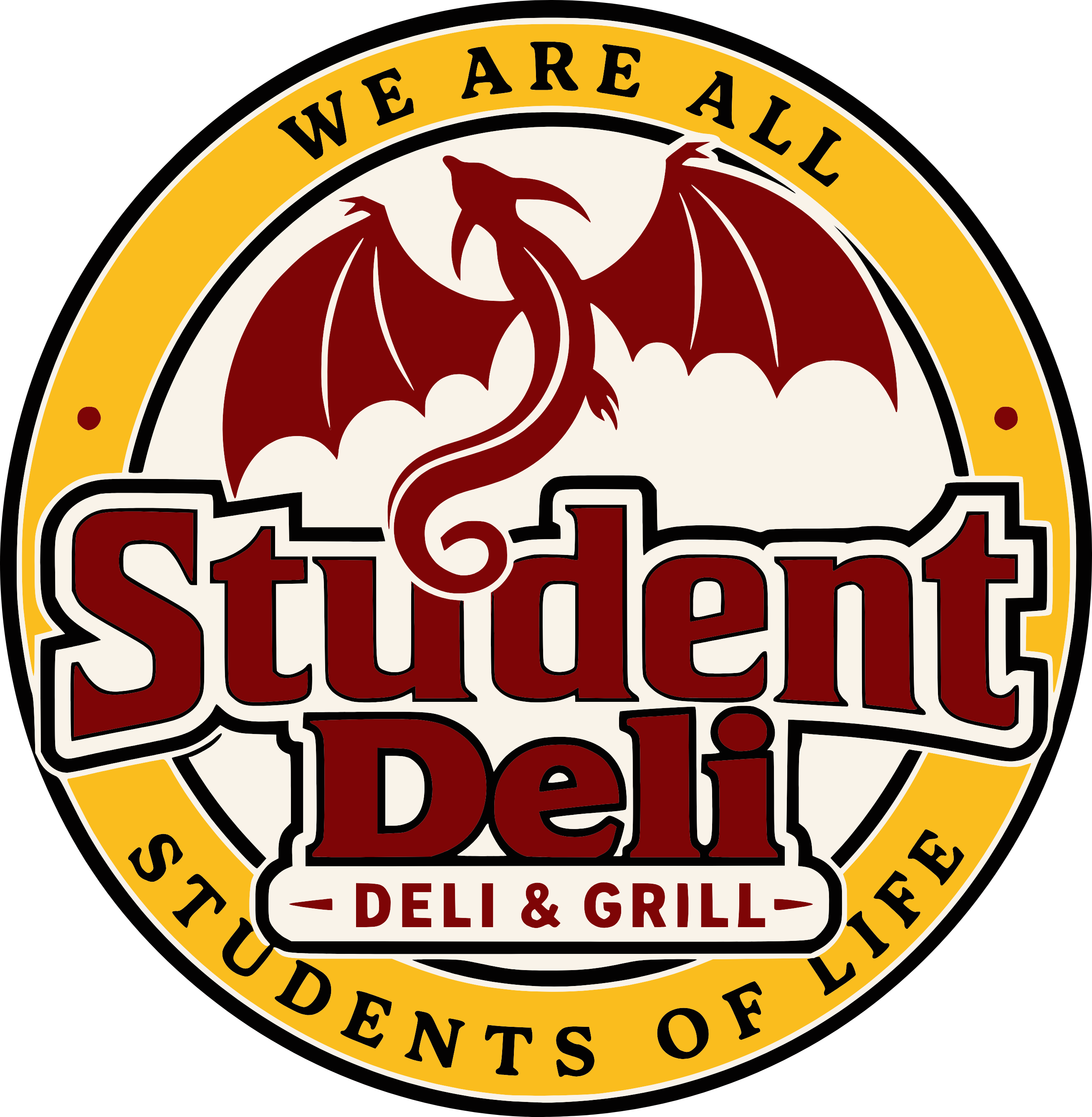 Student Deli dragon emblem: We are all students of life